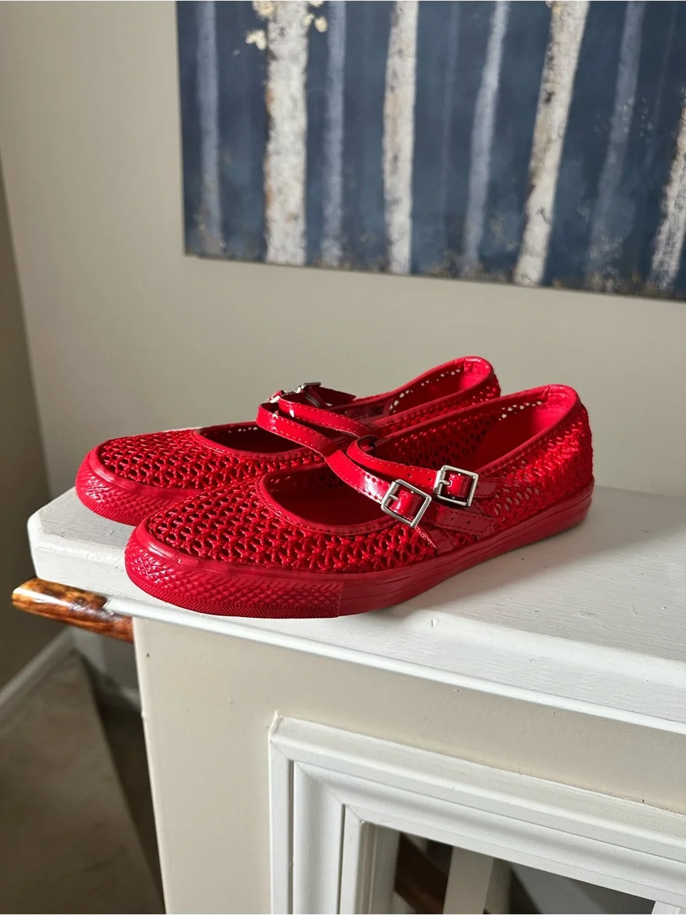 Converse Red Mary Jane Sneakers